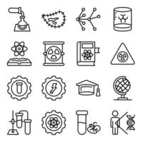 Pack of Science and Experiments Line Icons vector