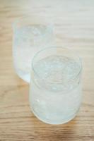 Iced drinking water glass photo