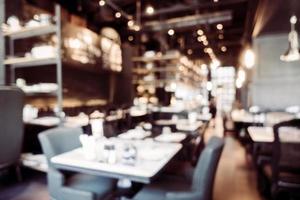 Abstract blur and defocused restaurant and coffee shop cafe interior photo