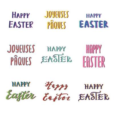 Easter hand drawn calligraphy set