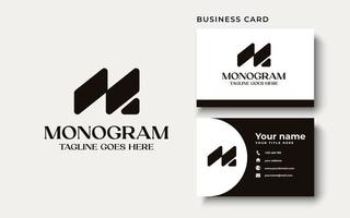 Creative Professional Trendy Monogram M Logo Design in Black and White Color, Initial Based Alphabet Icon Logo vector