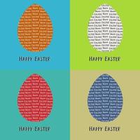 Happy Easter greeting card with egg set vector