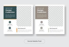 Minimal furniture design social media post banner template set vector