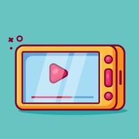 watching video on smartphone concept isolated cartoon illustration vector