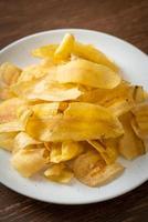 Banana Chips or  fried or baked sliced banana photo