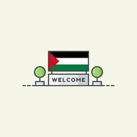 Palestine flag icon illustration vector