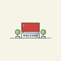 China flag icon illustration vector