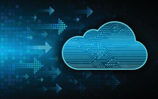 cloud computing cyber circuit future technology concept background vector