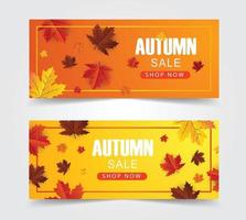 autumn maple leaf background banner vector