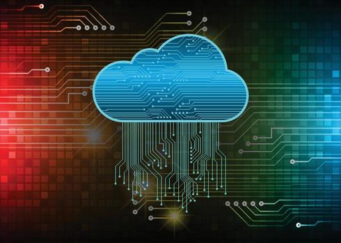 cloud computing circuit future technology concept background vector
