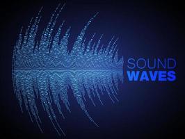 Sound waves oscillating dark light vector