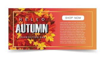 autumn maple leaf background banner vector