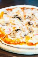 Pizza with ham and mushroom photo