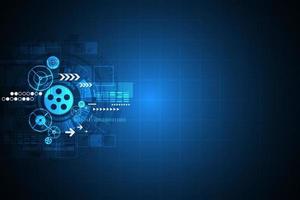 Technology in the concept of mechanisms using gears as symbols. vector