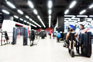 Abstract blur gym and fitness room interior photo