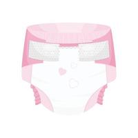 pink baby diaper vector