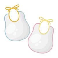 blue and pink baby bibs set vector