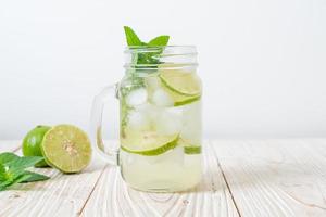 Iced lime soda with mint - refreshing drink photo