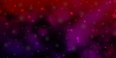 Fondo de vector de color rosa oscuro, rojo con estrellas pequeñas y grandes. Ilustración colorida con estrellas de degradado abstracto. patrón para envolver regalos.