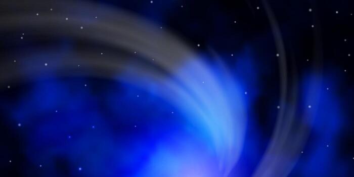 Fondo de vector azul oscuro con estrellas de colores. colorida ilustración en estilo abstracto con estrellas de degradado. patrón para envolver regalos.