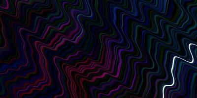 Dark Multicolor vector pattern with curves. Bright sample with colorful bent lines, shapes. Pattern for commercials, ads.
