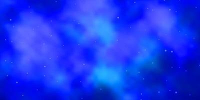 textura de vector azul oscuro con hermosas estrellas. Ilustración decorativa con estrellas en plantilla abstracta. patrón para envolver regalos.