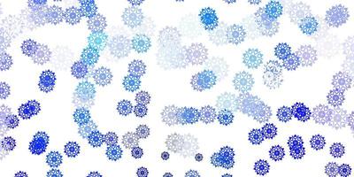 Light blue vector pattern with colored snowflakes.