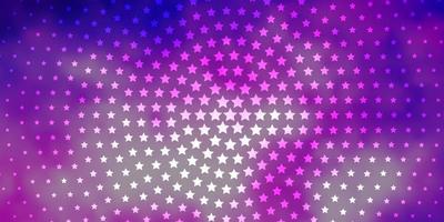 Fondo de vector violeta, rosa claro con estrellas de colores. colorida ilustración en estilo abstracto con estrellas de degradado. patrón para envolver regalos.