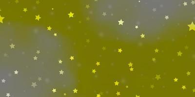 textura de vector amarillo claro con hermosas estrellas. Ilustración colorida con estrellas de degradado abstracto. patrón para anuncios de año nuevo, folletos.