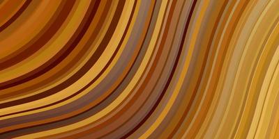 Dark Orange vector background with wry lines. Colorful geometric sample with gradient curves. Best design for your ad, poster, banner.