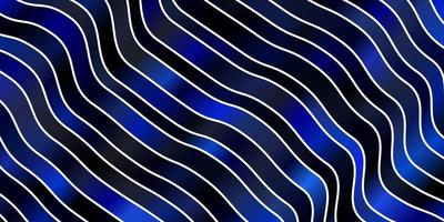 Dark BLUE vector background with wry lines. Abstract illustration with gradient bows. Smart design for your promotions.