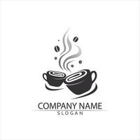 Coffee cup Logo Template mug icon hot drink cafe set vector