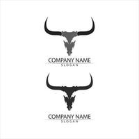 Bull horn head  cow and buffalo logo and symbols template icons app vector