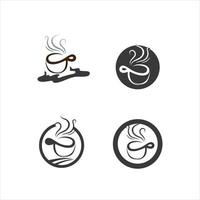 Coffee cup Logo Template mug icon hot drink cafe set vector