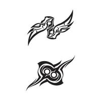 black tribal, classic , black, ethnic tattoo icon vector illustration design logo