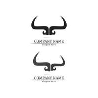 Bull horn cow and buffalo logo and symbols template icons app vector