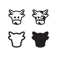 vaca toro cuerno y búfalo logo y símbolos plantilla iconos aplicación vector