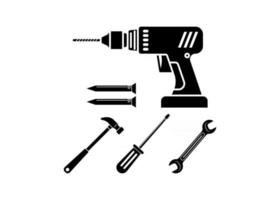 Ilustración de vector de plantilla de diseño de icono de herramientas