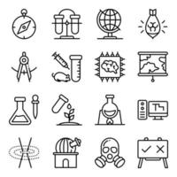 paquete de iconos de línea de química vector