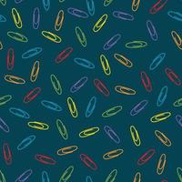 Vector seamless repeating pattern for school or office with paper clips. Colorful pattern for notepad