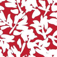 Red Floral Brush strokes Seamless Pattern Background vector