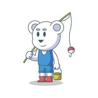 lindo diseño de personaje de oso vector