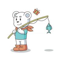cute bear character design vector