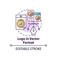 Logo in vector format concept icon