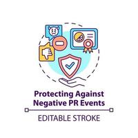 Protecting against negative PR events concept icon vector