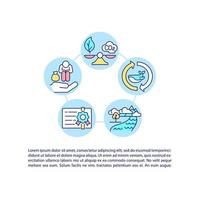 Carbon offset projects concept line icons with text vector