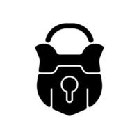 Lock black glyph icon vector