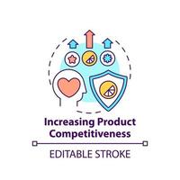 Increasing product competitiveness concept icon vector