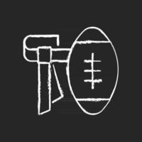 Flag football chalk white icon on dark background. Removing flag from ball carrier during game. American football non-tackling version. Isolated vector chalkboard illustration on black