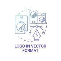 Logo in vector format concept icon. Business brand service abstract idea thin line illustration. Without diminishing resolution. Portraying company personality. Vector isolated outline color drawing